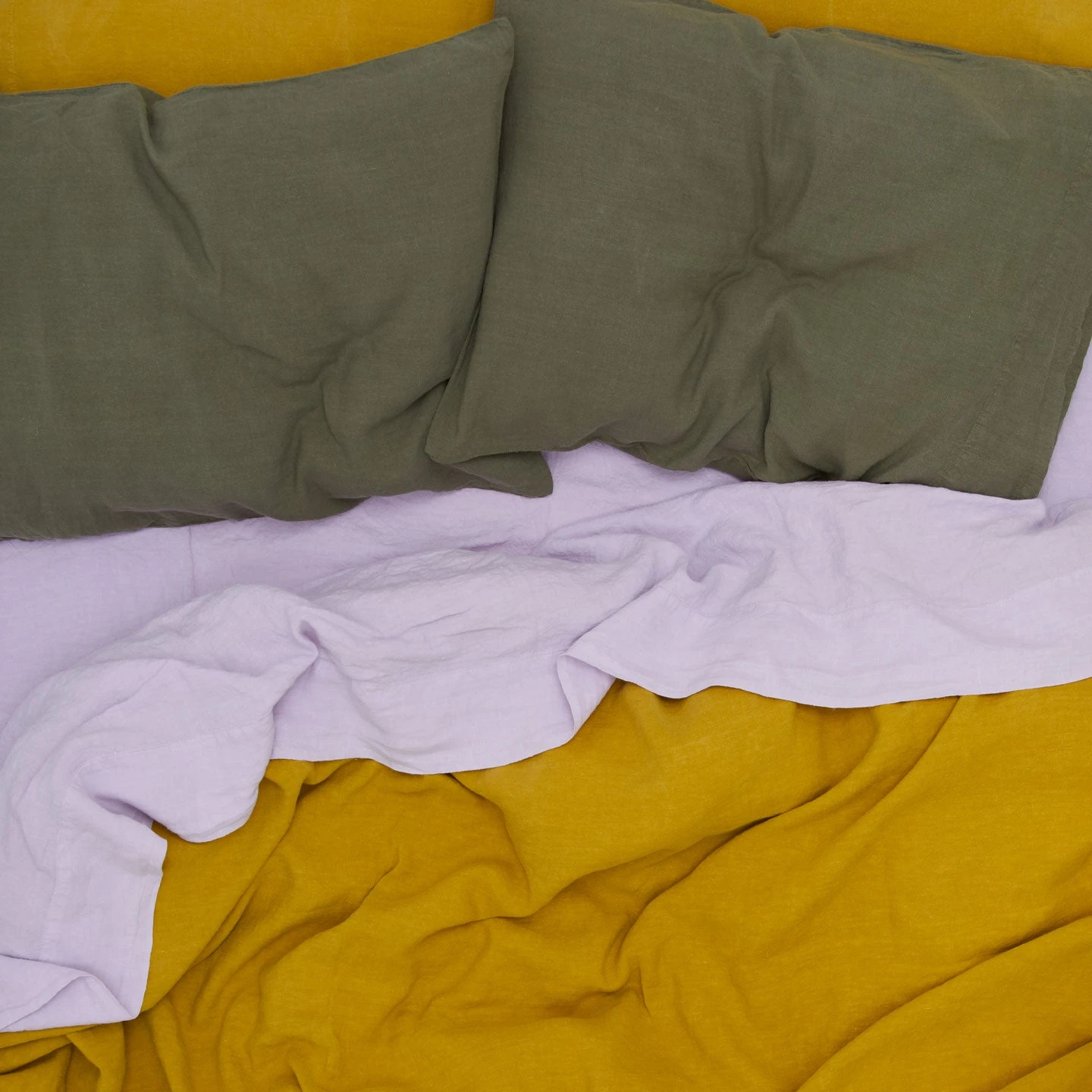 Simple Linen Fitted Sheet - Mustard 5 Simple Linen Fitted Sheet - Mustard - Image 3