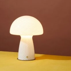 Glass Tall Mushroom Lamp - White -ferm LIVING Store 2023 Q3 RETAIL REFRESH1528