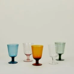 Stemmed Wine Glass - Peacock -ferm LIVING Store BCS.500.30.001.MIX 9538ffe8 0bd1 426f 95ec c34cd527ef99