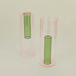 Reversible Glass Vase - Green/Pink -ferm LIVING Store BLD.100.30.002.095 detail