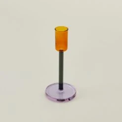 Color Block Candle Holder - Orange/Grey -ferm LIVING Store BLD.100.40.002.330 d
