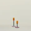 Color Block Candle Holder - Orange/Grey