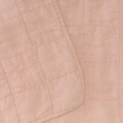 Simple Linen Quilted Throw - Blush -ferm LIVING Store BLUSH QUILT THROW DETAIL 1