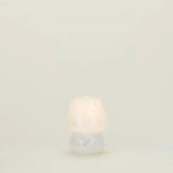 Glass Mini Mushroom Lamp - Confetti White
