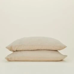 Simple Linen Pillowcases, Set Of 2 - Flax