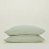 Essential Percale Pillowcases, Set Of 2 - Sage -ferm LIVING Store HNY.300.10.043.420