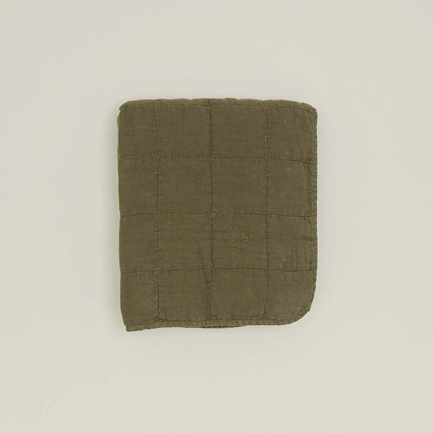 Simple Linen Quilted Throw - Olive 4 Simple Linen Quilted Throw - Olive - Image 2