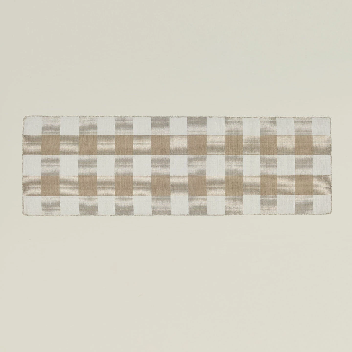 Simple Plaid Runner - Ivory/Flax 3 Simple Plaid Runner - Ivory/Flax
