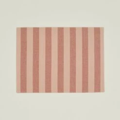 Essential Striped Placemat, Set Of 4 - Blush/Terracotta