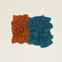 Essential Waffle Dish Towel -Terracotta/Peacock