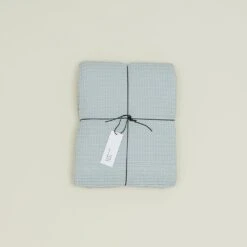 Simple Waffle Shower Curtain - Sky