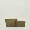 Simple Linen Zipper Pouch - Olive