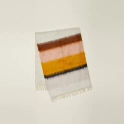 Stripe Mohair Throw - Warm Stripe