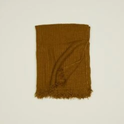 Simple Linen Throw - Bronze