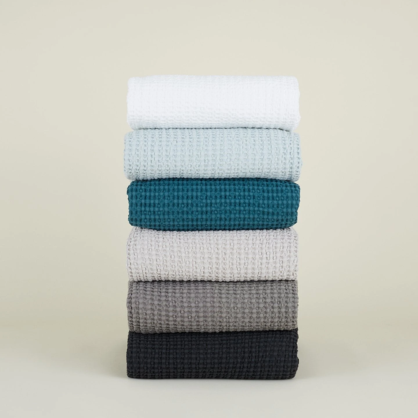 Simple Waffle Shower Curtain - White 4 Simple Waffle Shower Curtain - White - Image 2