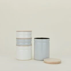 Enamel Storage Container - White -ferm LIVING Store REI.500.70.XXX .MIX