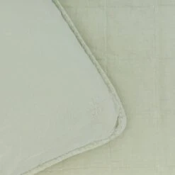 Simple Linen Quilted Shams, Set Of 2 - Sage -ferm LIVING Store SAGE QUILTEDSHAM DETAIL 2