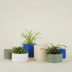 Contour Ribbed Planter - White -ferm LIVING Store SUMMER202117637 RT 99094471 4bad 448e a0d8 284c64272836