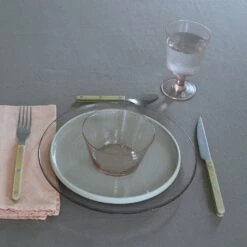 Glass Dinner Plate - Blush -ferm LIVING Store british colour standard assorted glassware dinnerware flatware tablecloth 3