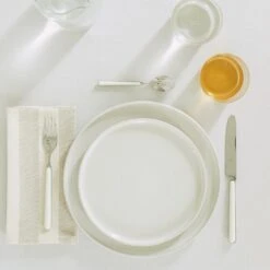 Essential Salad Plate, Set Of 4 - Bone -ferm LIVING Store essential dinnerware bone assorted glassware dinnerware flatware tablecloth 1