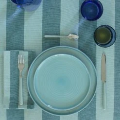 Essential Dinner Plate, Set Of 4 - Sky -ferm LIVING Store essential dinnerware sky assorted glassware dinnerware flatware tablecloth 2