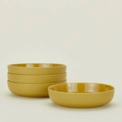 Essential Low Bowl, Set Of 4 - Mustard