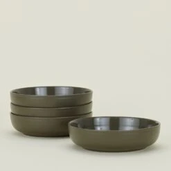 Essential Low Bowl, Set Of 4 - Olive