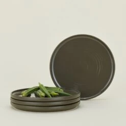 Essential Salad Plate, Set Of 4 - Olive