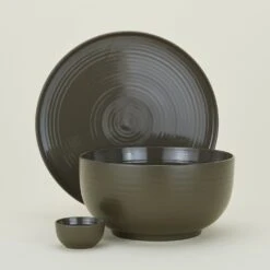 Essential Serving Bowl - Olive -ferm LIVING Store essential olive servingsetsb HNY.500.20.06X