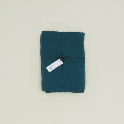 ferm LIVING Store 31 Simple Linen Fitted Sheet - Peacock