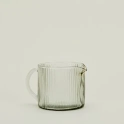 Glass Ribbed Pitcher