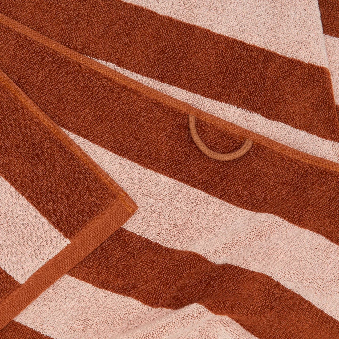 Simple Striped Terry Beach Towel - Blush/Terracotta 6 Simple Striped Terry Beach Towel - Blush/Terracotta - Image 4