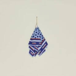 Block Printed Dish Cloth - Block Printed Blue Dot