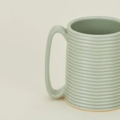 Tall Ribbed Mug - Seafoam -ferm LIVING Store tellefsen atelier seafoam tall ribbed mug detail TFA.500.10.001.440