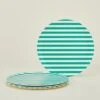 Bamboo Melamine Dinner Plate, Set Of 4 - Green Stripe -ferm LIVING Store xenia taler green stripe dinner plate XED.500.10.007