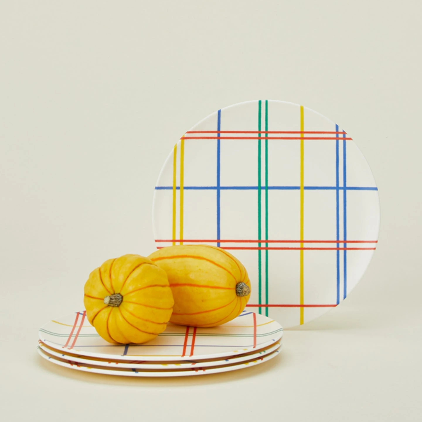 Bamboo Melamine Side Plate, Set Of 4 - Mixed Plaid 4 Bamboo Melamine Side Plate, Set Of 4 - Mixed Plaid - Image 2