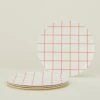 Bamboo Melamine Dinner Plate, Set Of 4 - Red Grid -ferm LIVING Store xenia taler red grid dinner plate XED.500.10.005